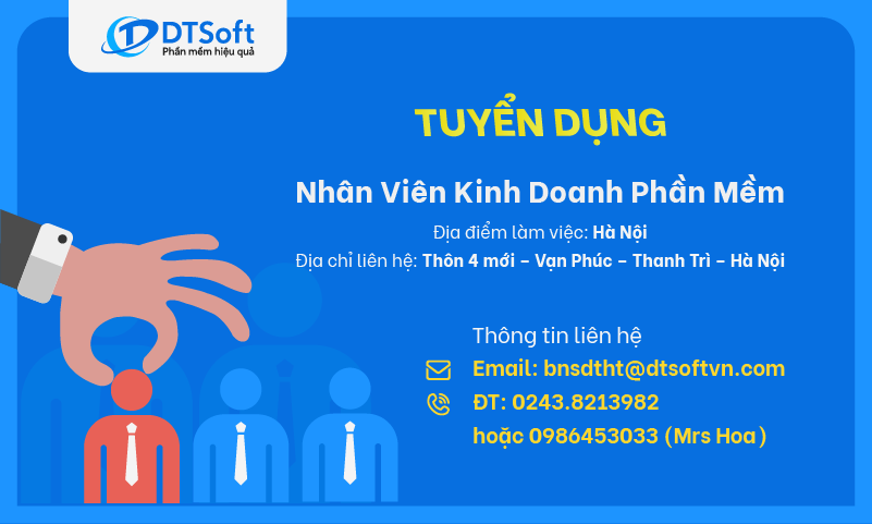 [Hà Nội] Tuyển dụng Nhân viên kinh doanh dự án phần mềm